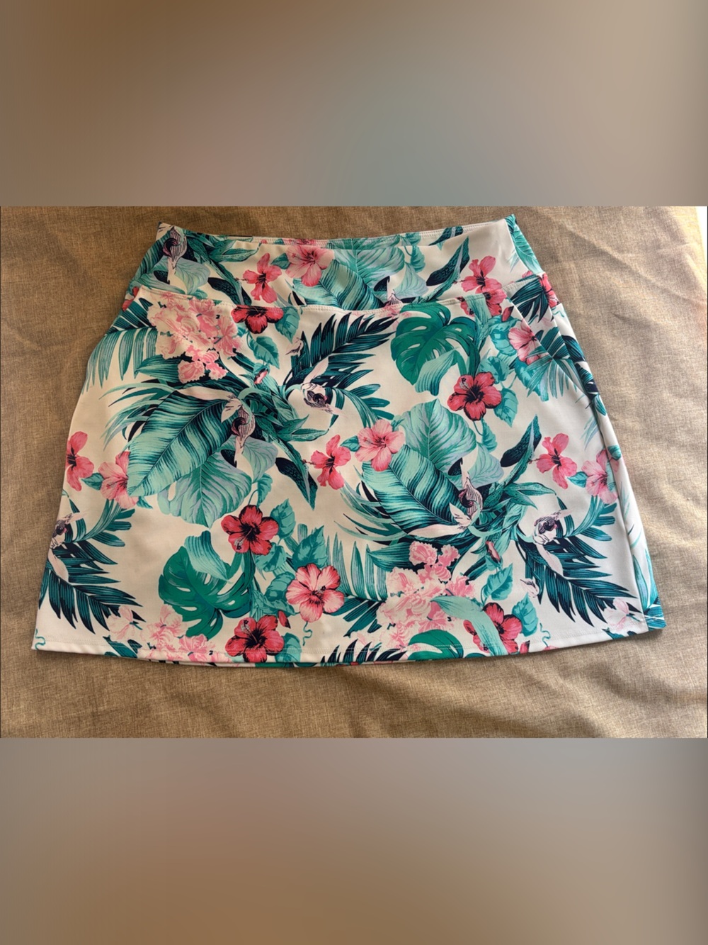 Tommy Bahama Floral Skort in Cream, Teal & Pink